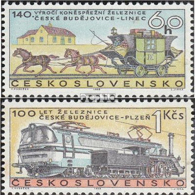 Czechoslovakia 1806-1807 (Complete.Issue.) unmounted Mint/Never hinged ** MNH 1968 Railway (Stamps for Collectors) Trains/Railway/funicular