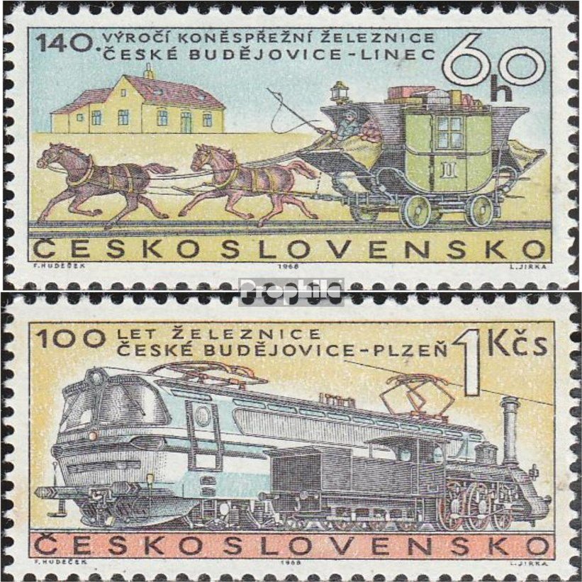 Czechoslovakia 1806-1807 (Complete.Issue.) unmounted Mint/Never hinged ** MNH 1968 Railway (Stamps for Collectors) Trains/Railway/funicular