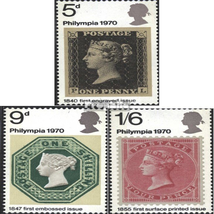 Prophila Collection United Kingdom 555-557 (Complete.Issue.) 1970 PHILYMPIA (Stamps for Collectors) Stamp on Stamp