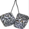 Cheetah Safari Animal Car Mirror Fuzzy Dice - Tan & Black - Pair view 1
