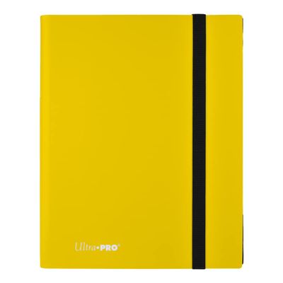 Ultra PRO 9 Pocket Lemon Yellow Pro Trading Card Binder - Holds 360 Cards for Pokemon Cards, Baseball Cards, Sports Cards - Archival-Safe Card Holder with Side-Loading Pockets, Elastic Strap Closure