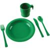 Constructive Playthings Indestructible Play Dishes Service for 12 Includes 3 Place Settings of Cups, 6 1/2" diam. Plates and Silverware Each in 4 Colors for Ages 19 Months and Up view 2