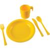 Constructive Playthings Indestructible Play Dishes Service for 12 Includes 3 Place Settings of Cups, 6 1/2" diam. Plates and Silverware Each in 4 Colors for Ages 19 Months and Up view 4