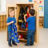 Constructive Playthings Wooden Double Door Dress Up Cupboard with Mirror, Hooks and Storage, Fully Assembled view 4