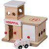 Consecutive Playthings Hospital, Restaurant and Toy & Grocery Stores Wooden Play Buildings and Wooden Ambulance for Ages 3 Years and Up view 2