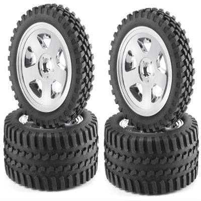 Carson 500900028 All Terrain 1: 10 Tyre/Wheel Set Model Making Accessory, Chrome