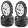 Carson 500900028 All Terrain 1: 10 Tyre/Wheel Set Model Making Accessory, Chrome view 1