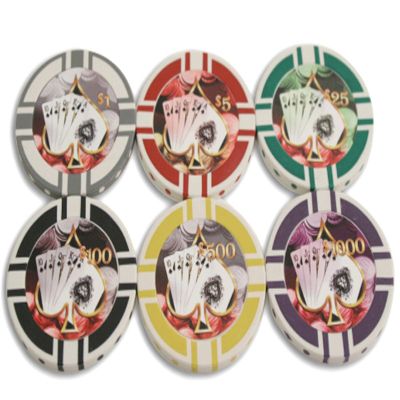 Big Blind Poker Royal Flush 13.5gm Clay Poker Chip Sample Set - 6 New Chips (Medium, Casino, Adult, 1 Player, $1-$1000)
