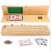 WE Games Wooden Cribbage Board Game Set, Continuous 3 Track for 2-3 Players, Travel Cribbage Board with Card Storage, Includes 9 Metal Pegs & Deck of Cards, Card Games, Classic Board Games for Adults view 1