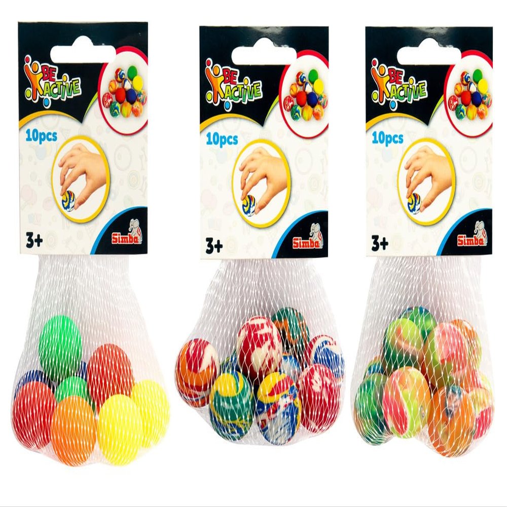 10 Sprungblle im Netz, 3-sort.,D:28mm, 3J+