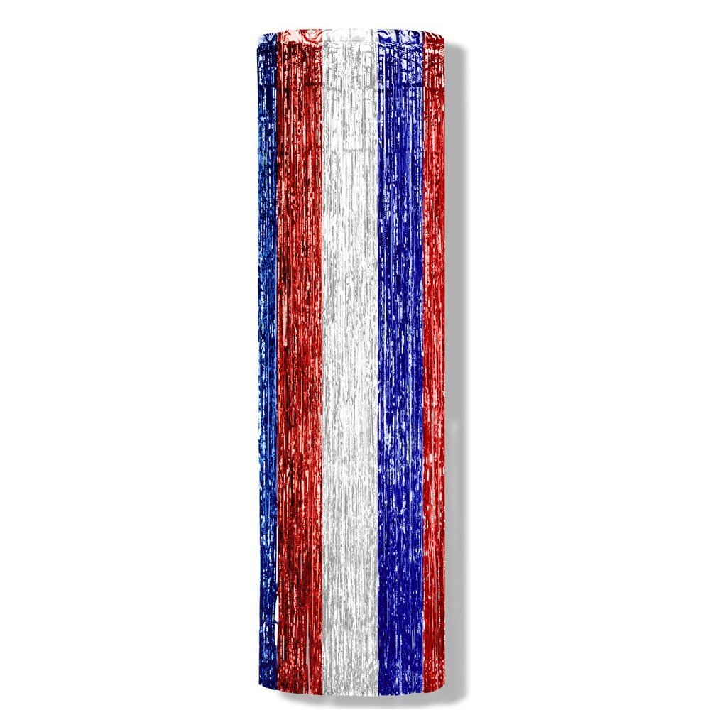 Beistle 8' x 12" 1-Ply Flame Resistant Gleam 'N Column, Red/White/Blue (50515-RWB)