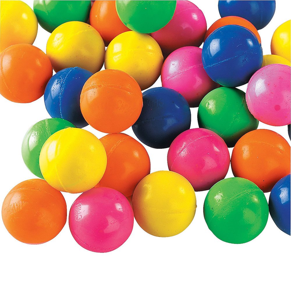 Oriental Trading Colorful Mini Neon Bouncy Rubber Balls Assortment (Pack of 144) - Ideal for Parties, Classrooms