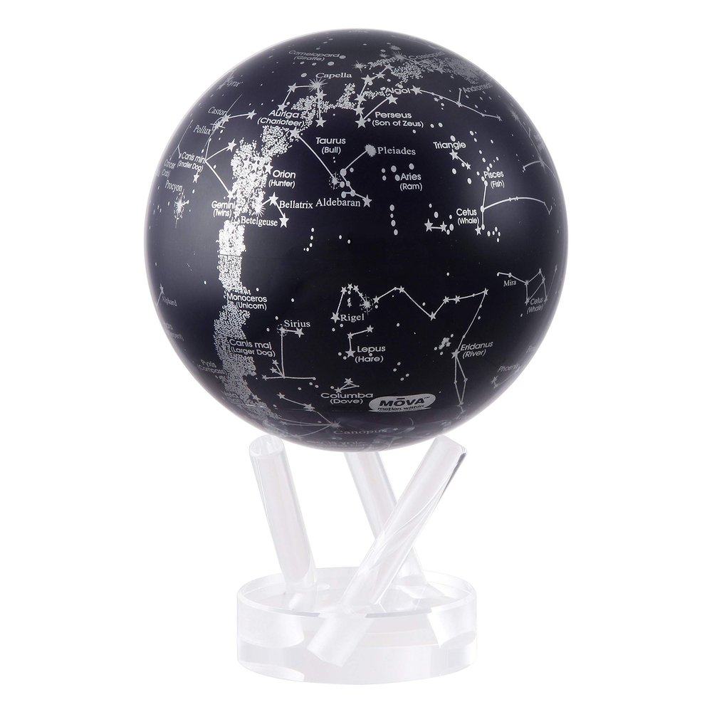 MOVA Constellations Rotating Globe 4.5 Solar-Powered Star Map for Astronomy Lovers, No Batteries or Cords, Unique Desk Gift