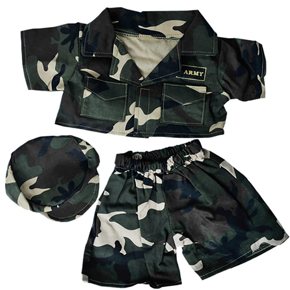 Army Green Outfit with Hat Fits Most 8"-10" Webkinz, Shining Star and 8"-10" Make Your Own Stuffed Animals and