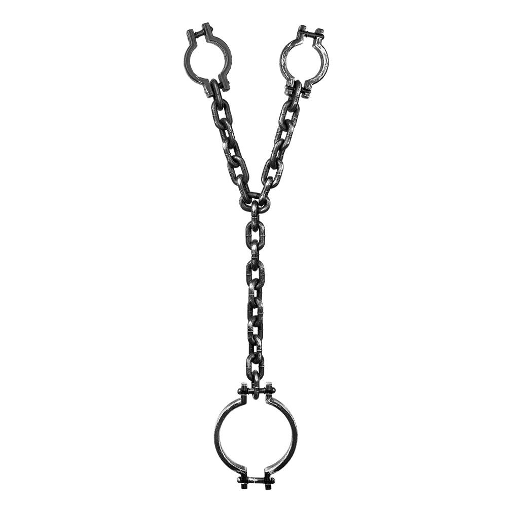 Boland 00614 Prisoner Shackle for Hands and Neck Approx. 100 cm Prisoner Accessory or Decoration for Halloween, Scary Party, Carnival, Theme Party