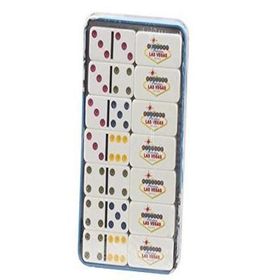 CHH LV2521TN Double 6 "Welcome to Las Vegas Domino Tiles in Tin Box, Multicolor