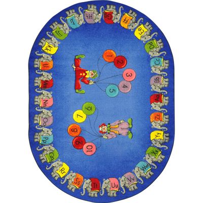 Joy Carpets Educational Circus Elephant Parade Kids Rug Rug Size: Oval 7'8" x 10'9"