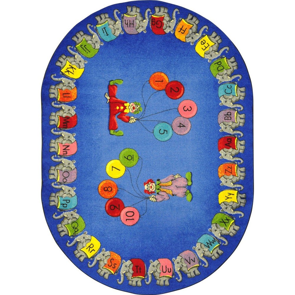 Joy Carpets Educational Circus Elephant Parade Kids Rug Rug Size: Oval 7'8" x 10'9"