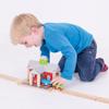 Bigjigs Rail Wooden Train Station | Accessories for Wood Railway Track Set | Toy Engine Parking Playset | Fun Gifts for 3+ Year Old Children | Kids Montessori Learning Tool view 3