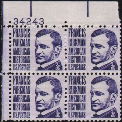 1967 FRANCIS PARKMAN ~ HISTORIAN #1281 Plate Block of 4 x 3 cents US Postage Stamps