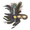 Goth Black Feather Mardi Gras Costume Mask Party Prom view 1