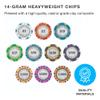Brybelly Monte Carlo Premium Poker Chips (50-Pack) Heavyweight 14-Gram Clay Composite ($50 Teal) view 2