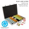Brybelly 14 Gram 1000 Count Poker Set - Monte Carlo - 14G Clay Composite Chips with Aluminum Case, Playing Cards, Dealer Button for Poker, Texas Hold'em, Blackjack, Casino Games at Home view 2