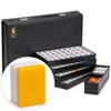 Yellow Mountain Imports Japanese Riichi Mahjong Set - White and Yellow Standard Size Tiles - with East Wind Tile and Black Vinyl Case view 1
