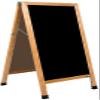A Frame Sidewalk Board with Black Acrylic Size & Frame: 18" W & Oak Frame view 1