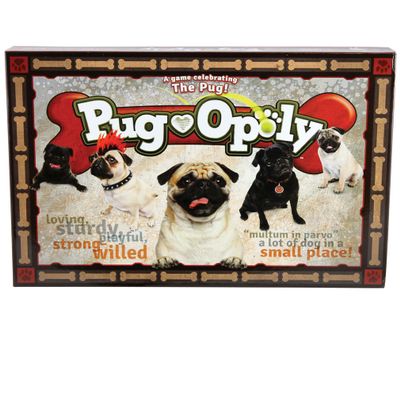 Late for The Sky Pug-Opoly Dog Board Game for Families & Adults Pug Lovers Property Trading Game, 26 Players, Ages 8+, One-Hour or Full Play, Fun Party Gift for Dog Owners