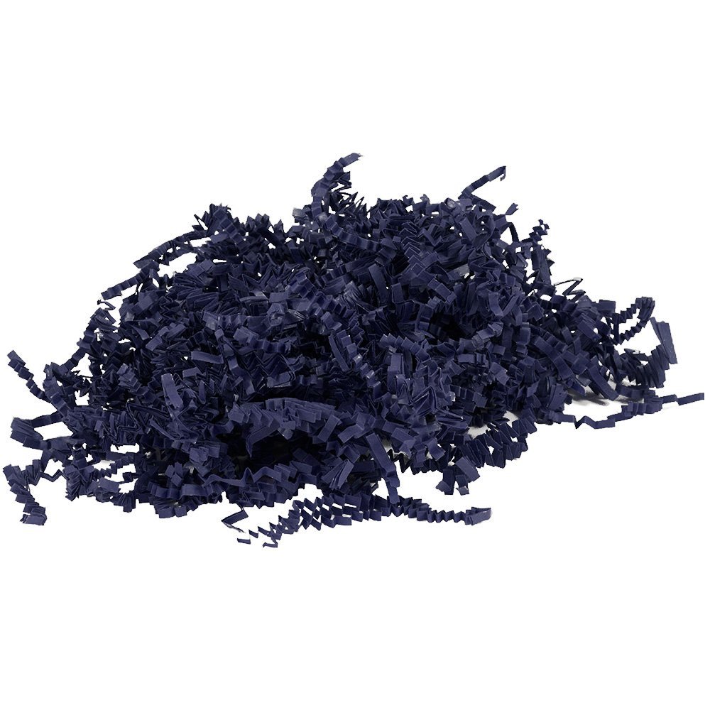 JAM PAPER Crinkle Cut Shred Tissue Paper - Navy Blue - 20 lb/box