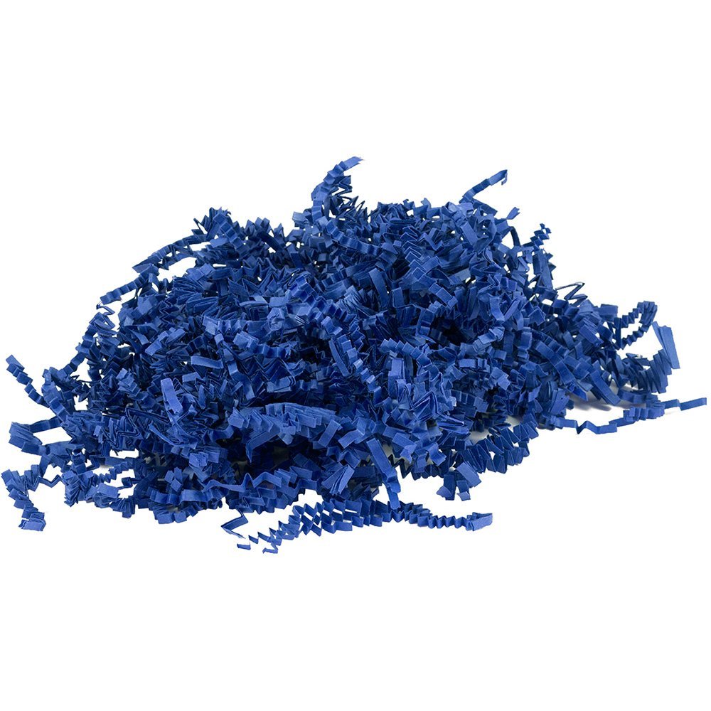 JAM PAPER Crinkle Cut Shred Tissue Paper - Presidential Blue - 40 lb/box