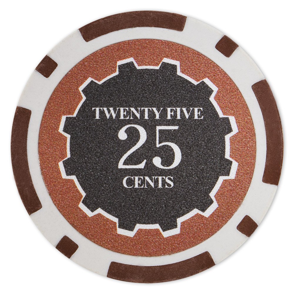 Brybelly Eclipse Poker Chips Heavyweight 14-gram Clay Composite - Pack of 50 ($0.25 Brown)