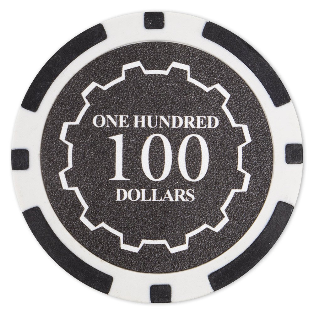 Brybelly Eclipse Poker Chips Heavyweight 14-gram Clay Composite - Pack of 50 ($100 Black)