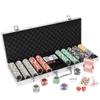 Brybelly 500-Count Eclipse Poker Chip Set & Padded Aluminum Case Heavyweight 14g Clay Composite Chips with Case & Playing Cards + Dealer Button - Poker, Texas Hold 'em, Casino Game Night view 2