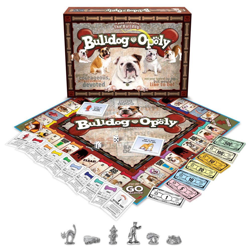 Late for The Sky Bulldog-Opoly Board Game  Bulldog Lovers Family Game, Property Trading Dog Theme, 26 Players, Ages 8+, Great Gift for Dog Owners