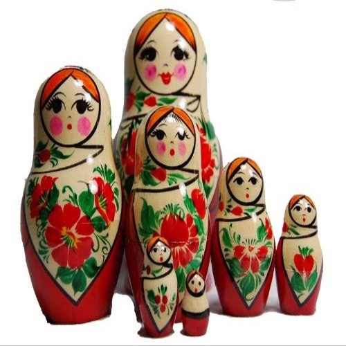 Nesting Doll w/White Scarf 7pc,/6"