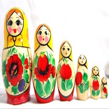 Golden Cockerel Nesting Doll with Yellow Scarf 6pc./5"