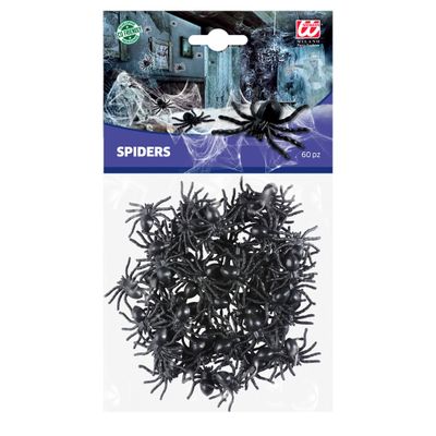 Widmann 8238R Spider Set, 60 Pieces, Decoration, Halloween, Theme Party