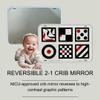 Baby Mirror, Large, Double-Sided with High Contrast Images, Baby Safe Mirror Perfect for Cribs, NICU Approved, Shatterproof, Medical Grade Rubber, Hospital Recommended, Bestselling Toy for Babies view 2
