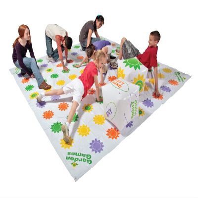 DOM - CE510 Giant Get Knotted Inflatable Game, Set Includes Game Mat, 8 Stakes and 2 Giant Inflatable Dice - 1321011 Multi-color