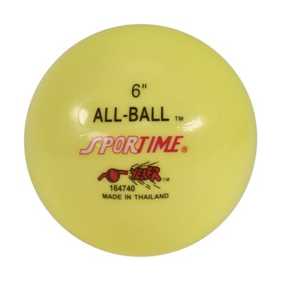 Sportime Multi-Purpose Inflatable All-Ball, 6 Inches, Yellow - 009089, 1 Count (Pack of 1)