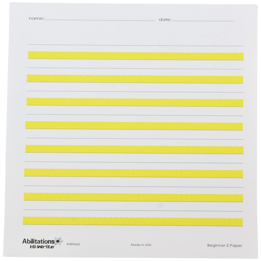 Abilitations Hi-Write Beginner Paper, Level 2, Pack of 100,89662,Yellow/White