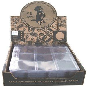 100 Vinyl 12-Pocket Pages for 2.5x2.5 Coin Holders