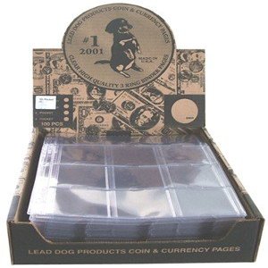 100 Vinyl 12-Pocket Pages for 2.5x2.5 Coin Holders