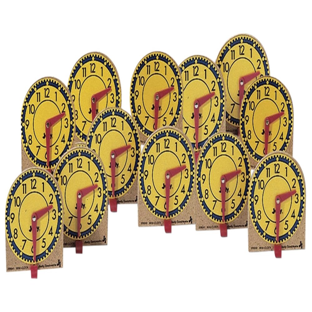 Judy Instructo Mini-Clocks - 4 1/8 x 4 inches - Set of 12, Size 6