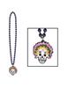 Bead Necklace with Day Of The Dead Medallion view 1