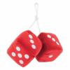 3" Fuzzy Dice Red with White Dots view 1