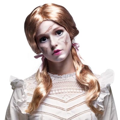 Boland School Girl Long Blonde Hair Wig Braids Womens Hen Party Fancy Dress Costume Accessory