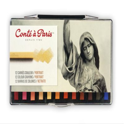 Cont  Paris Colored Crayons Set with 12 Assorted Portrait Colors